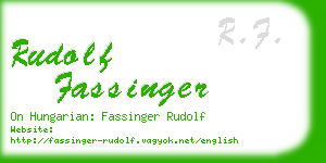 rudolf fassinger business card